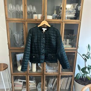 100% Silk Black Quilted Jacket